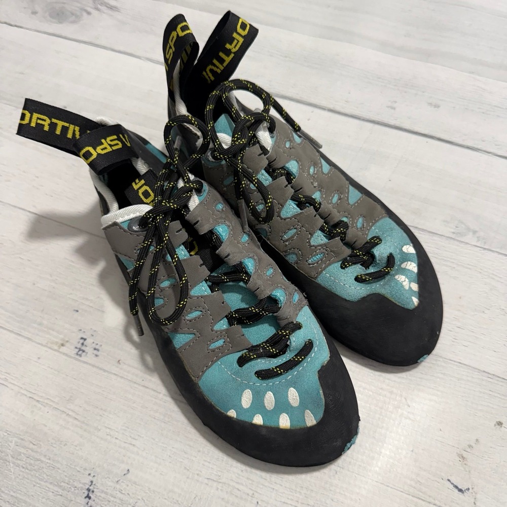 La Sportiva 10QTU Tarantulace Leather Rock Climbing Shoes Women's Sz 4.5 *fair*